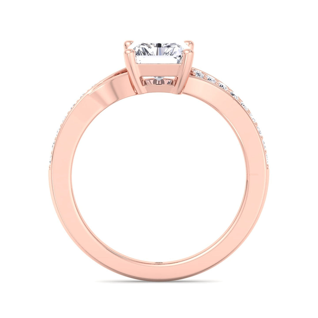 Radiant Cut Engagement Ring With Sidestones