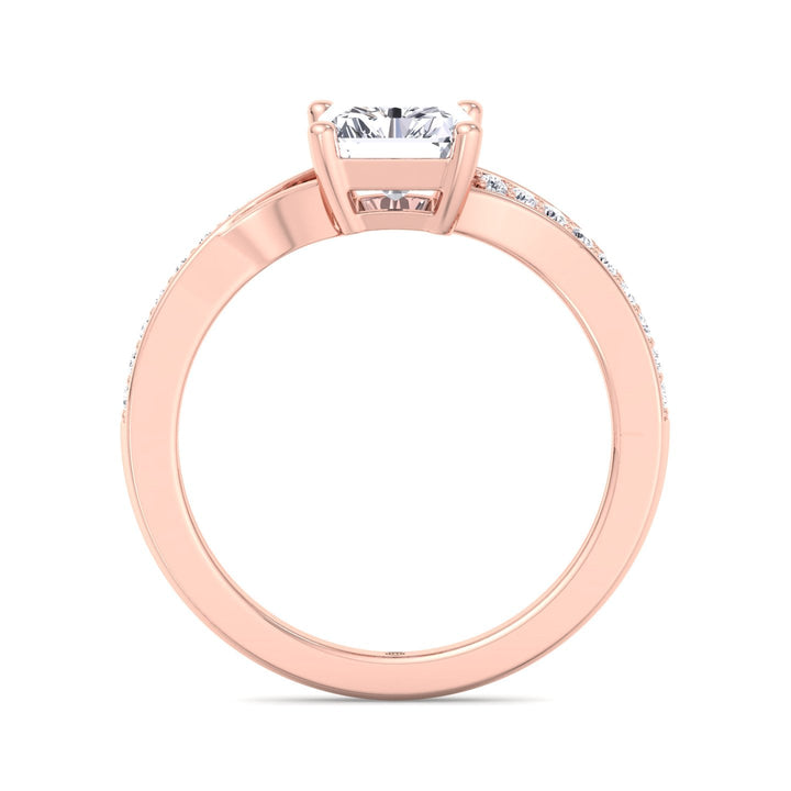 Radiant Cut Engagement Ring With Sidestones