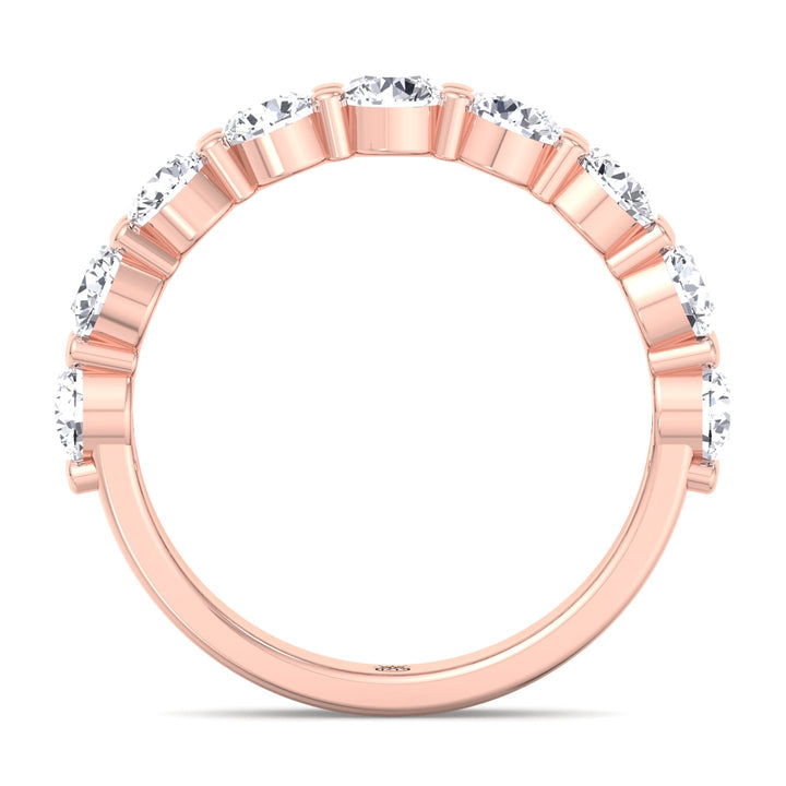 Round Cut Semi/Halfway Eternity Band