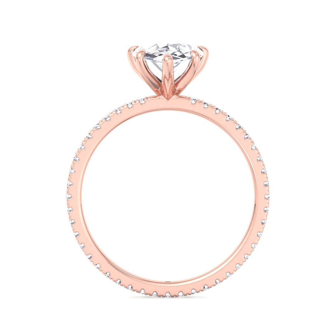 Pear Shape Engagement Ring with Round Side Stones