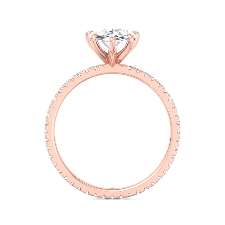 Pear Shape Engagement Ring with Round Side Stones