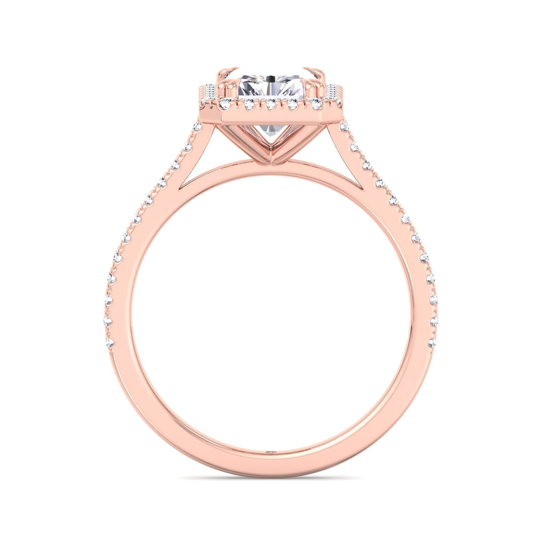Radiant Cut Engagement Ring With Pavé Band