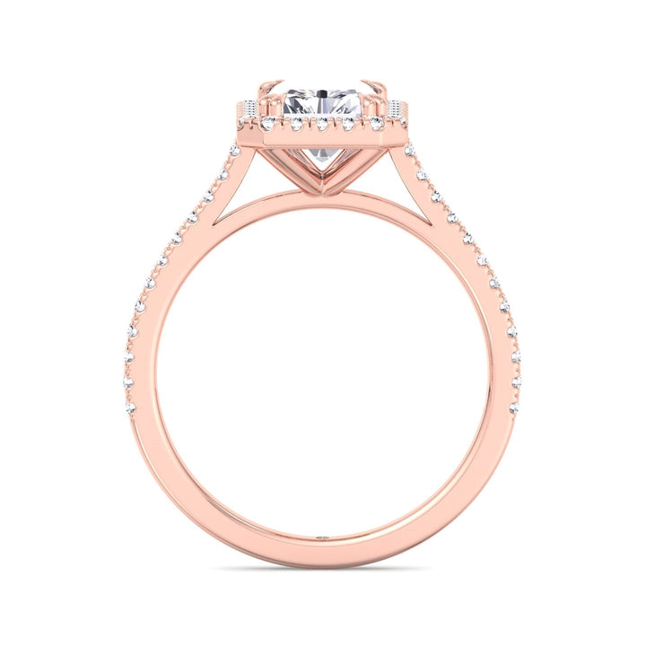 Radiant Cut Engagement Ring With Pavé Band