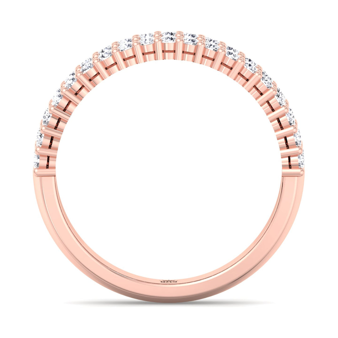 Baguette and Round Semi/Halfway Eternity Ring