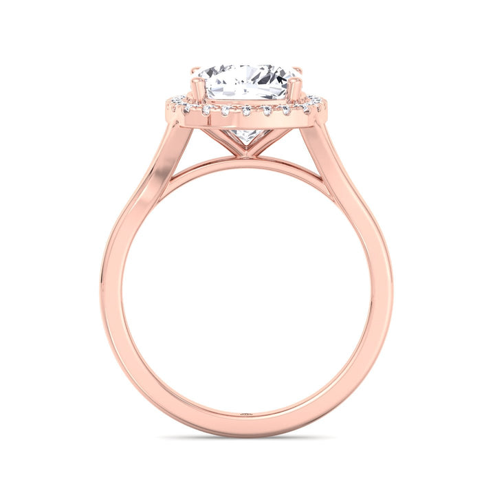 Cushion Cut Solitaire Engagement Ring With Halo