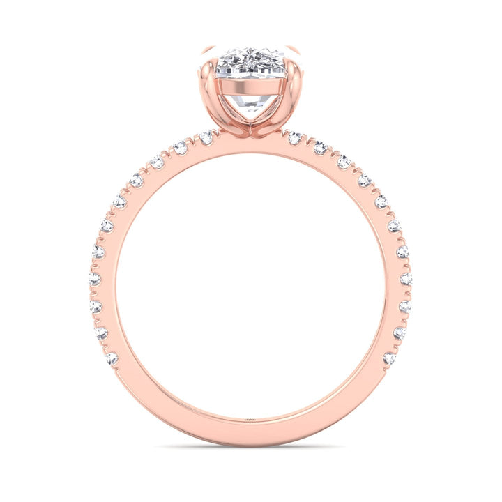 Elongated Cushion Cut Engagement Ring With Sidestones