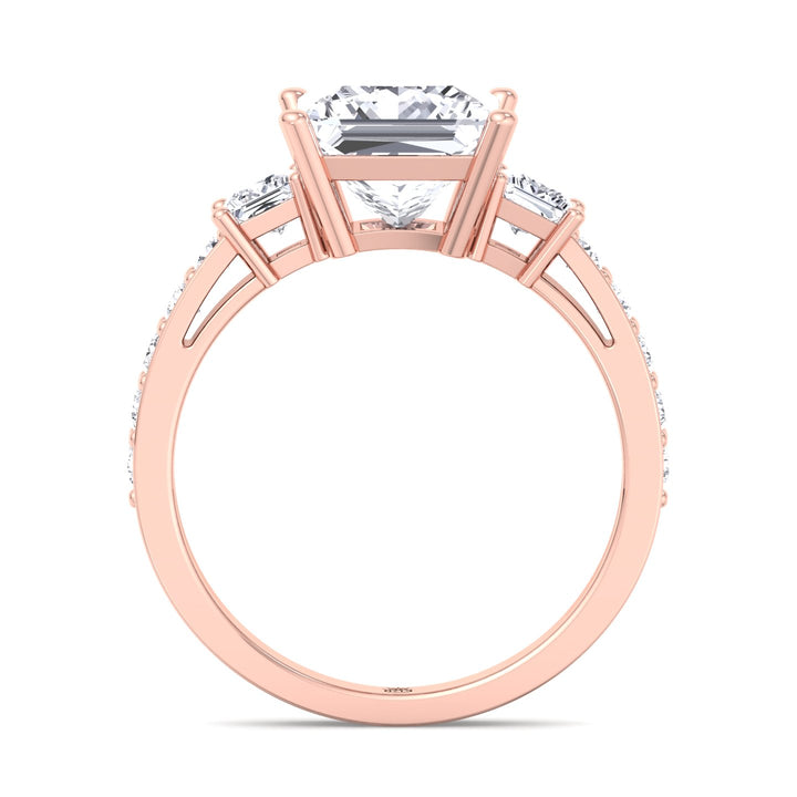 Princess Cut Engagement Ring with Sidestones
