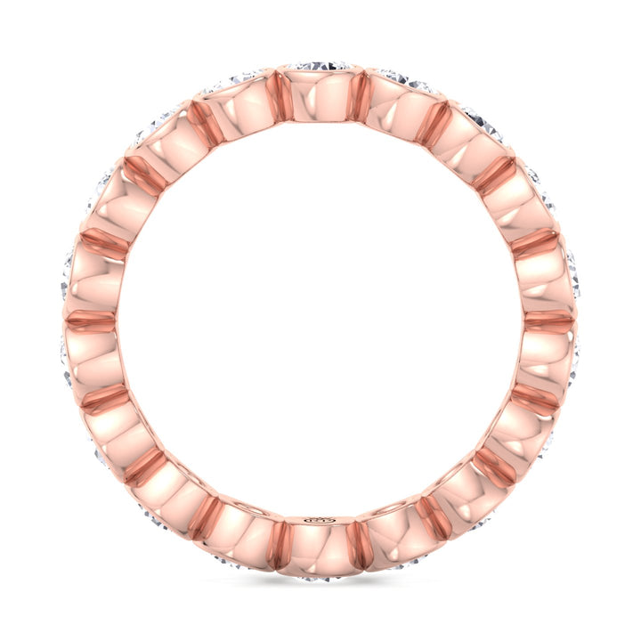 Round Cut Bezel Set Eternity Band