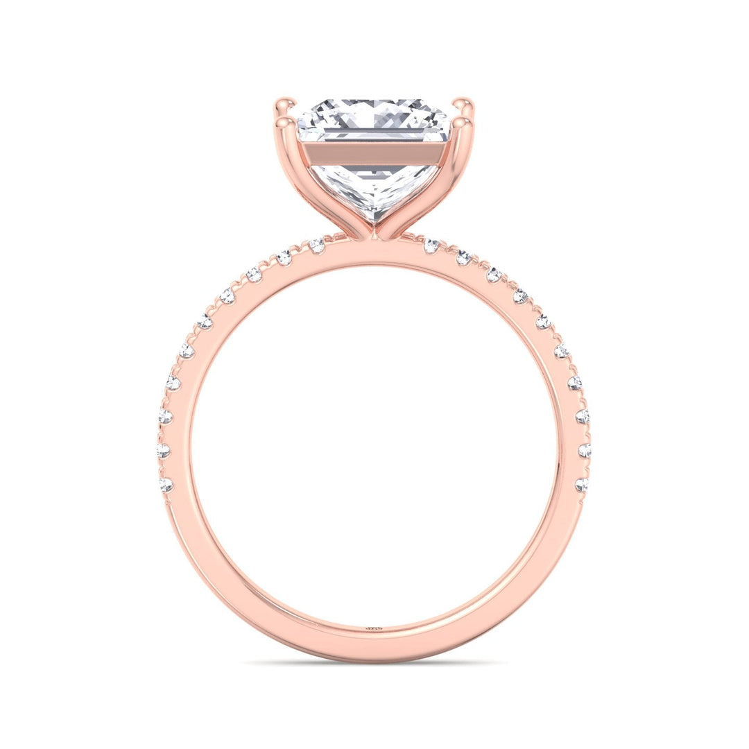 Princess Cut Engagement Ring With Pavé Band