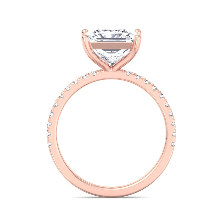 Princess Cut Engagement Ring With Pavé Band