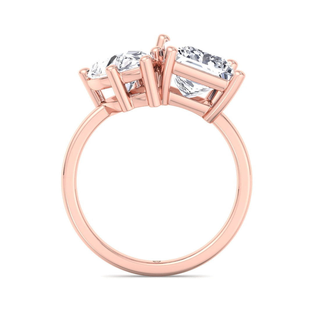 Pear &amp; Princess Cut Two Stone Engagement Ring