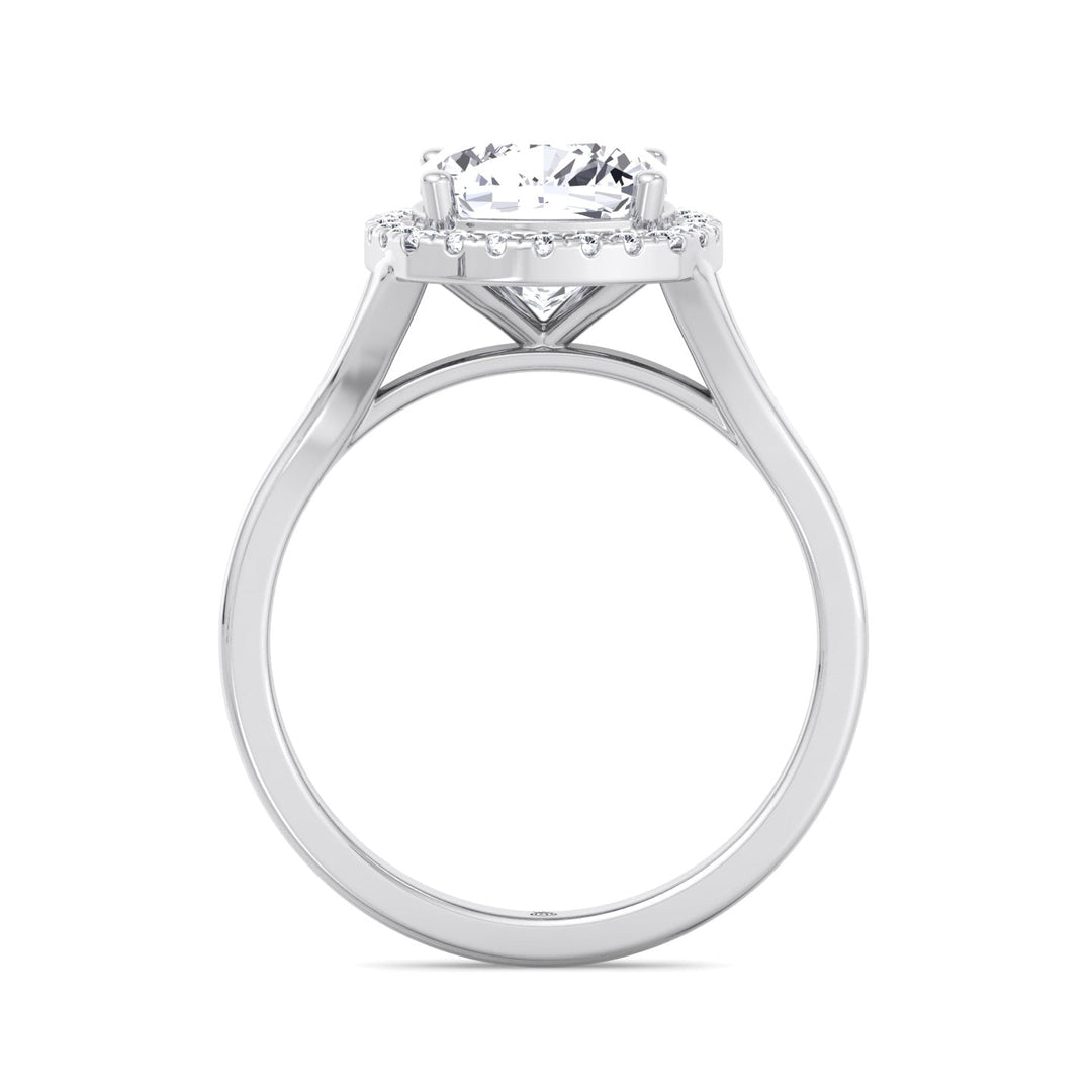 Cushion Cut Solitaire Engagement Ring With Halo