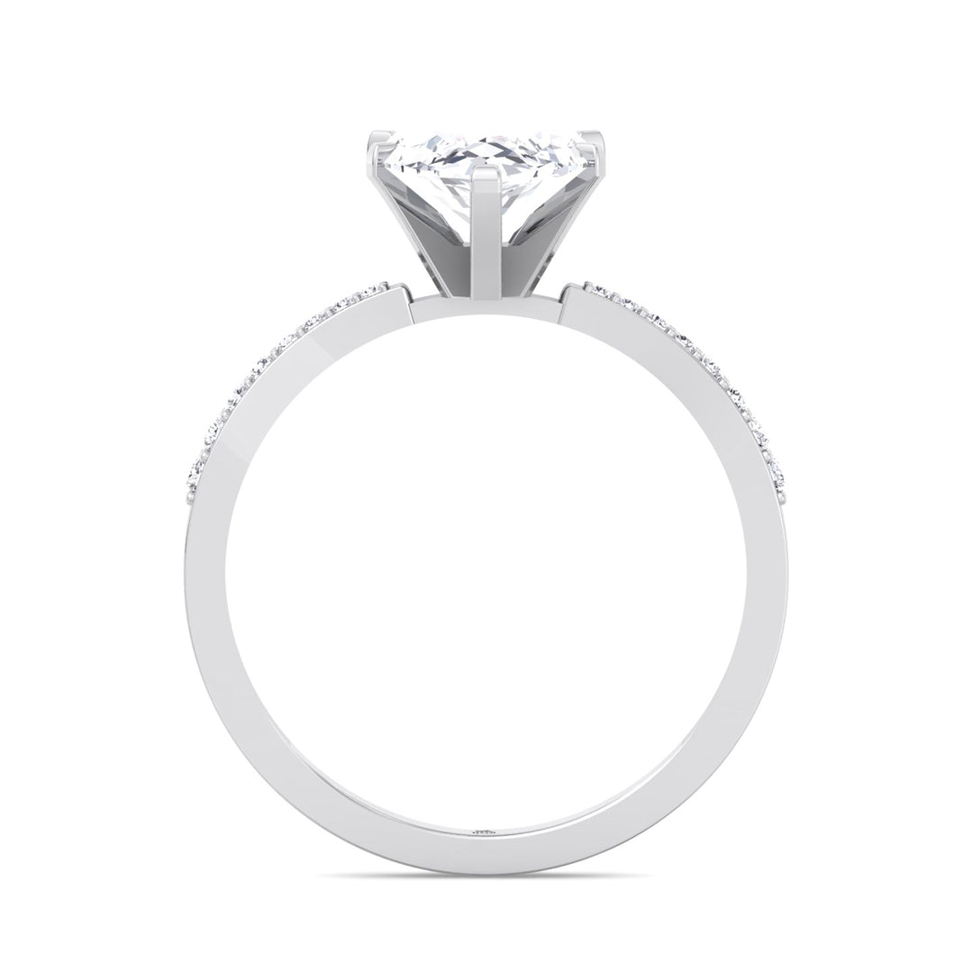 Marquise Cut Engagement Ring with Sidestones