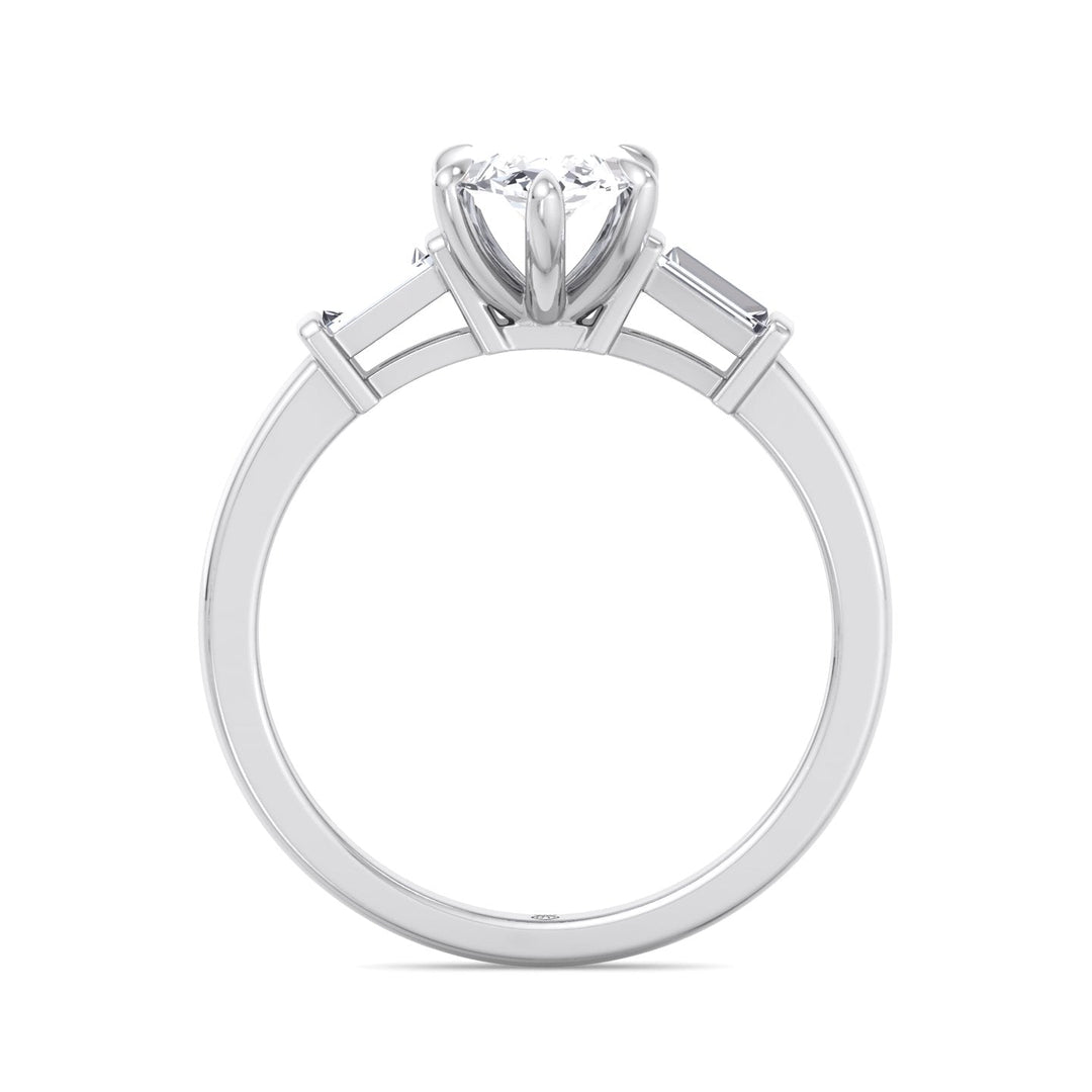 Marquise Cut Engagement Ring With Baguette Sidestones