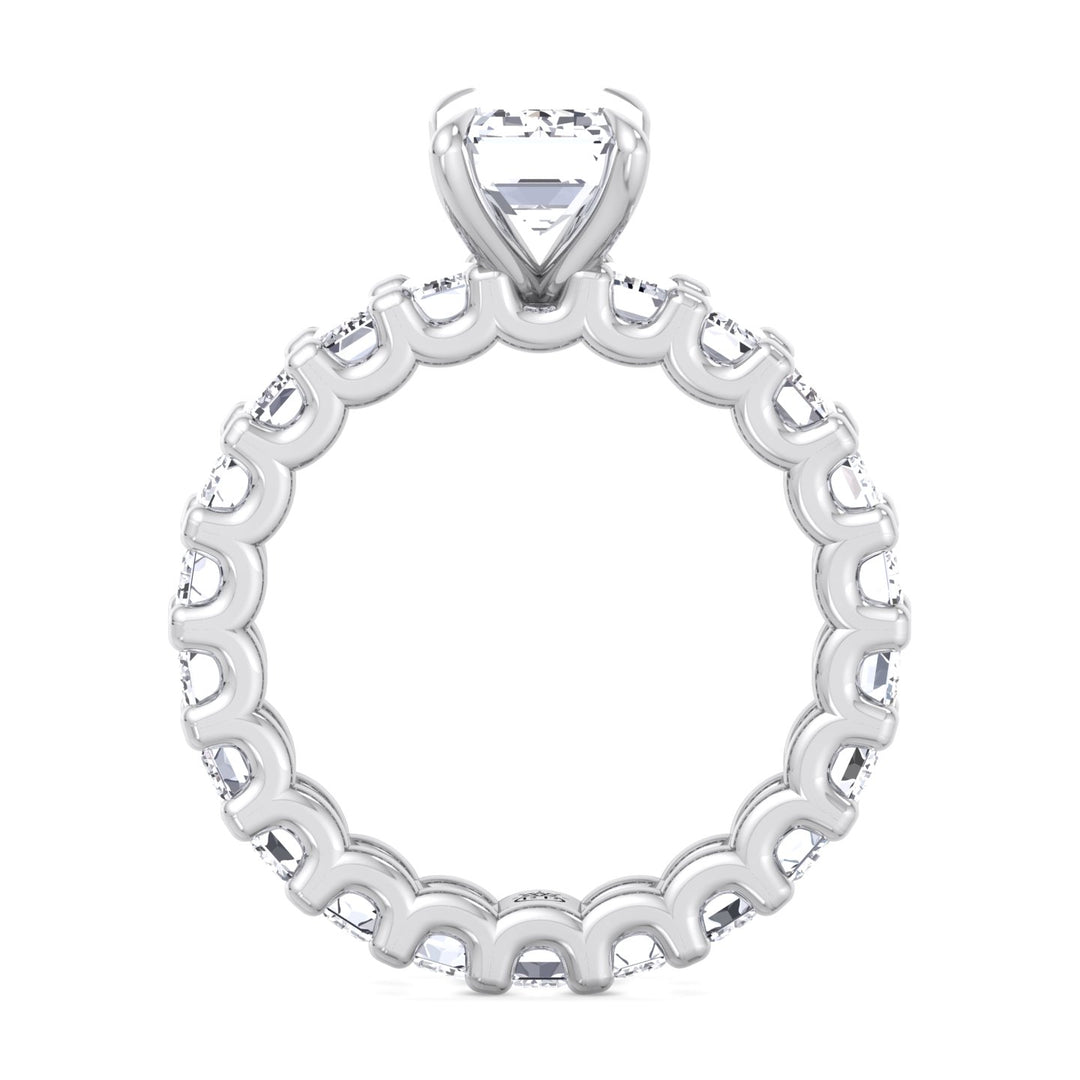 Emerald Cut Eternity Engagement Ring (U-Prong Setting)