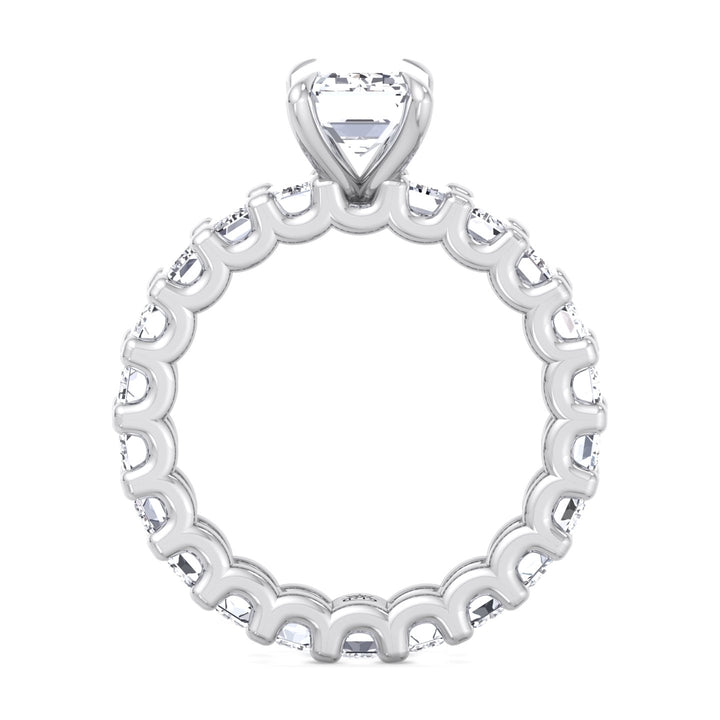 Emerald Cut Eternity Engagement Ring (U-Prong Setting)