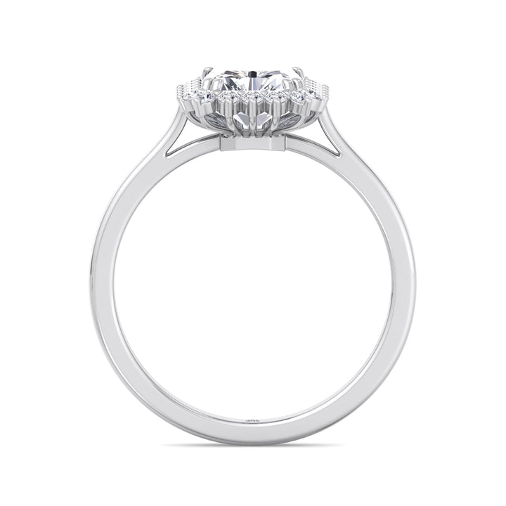 Radiant Cut Flower Halo Engagement Ring