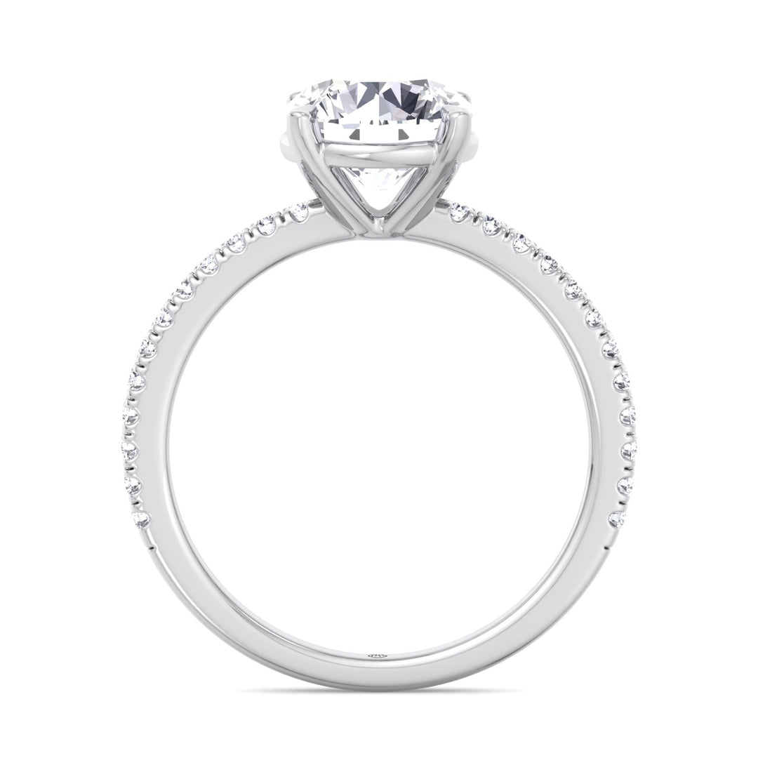 Round Cut   Engagement Ring with Sidestones