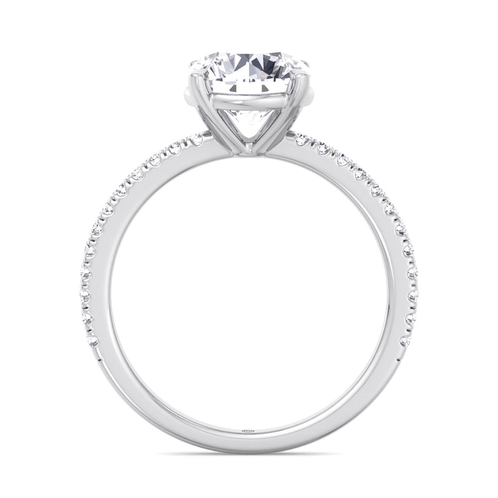 Round Cut   Engagement Ring with Sidestones