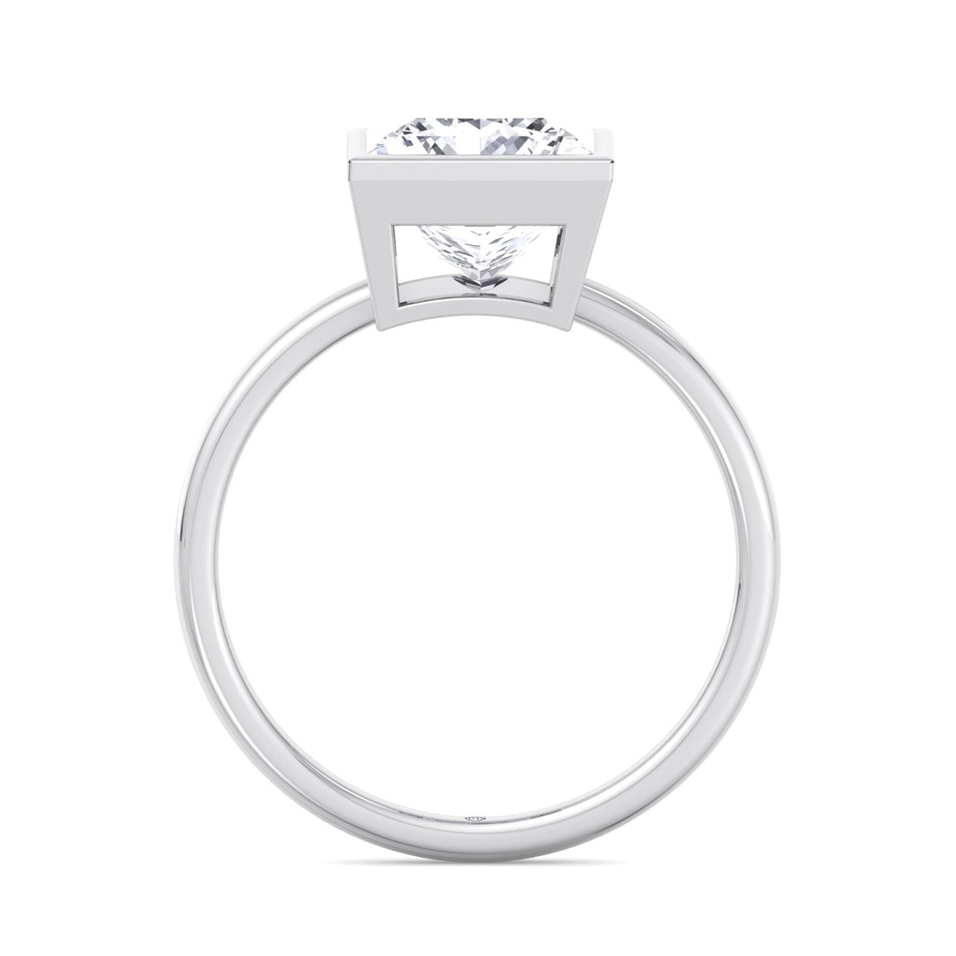 Princess Cut Bezel Set Engagement Ring