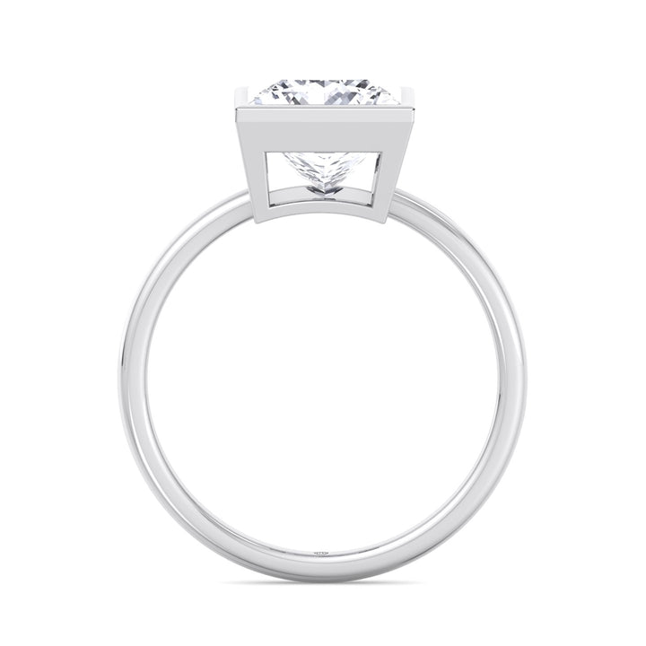 Princess Cut Bezel Set Engagement Ring