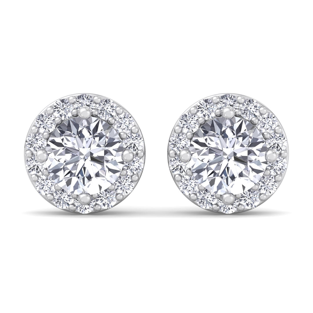 Round Cut Halo Studs