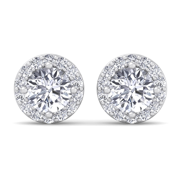 Round Cut Halo Studs