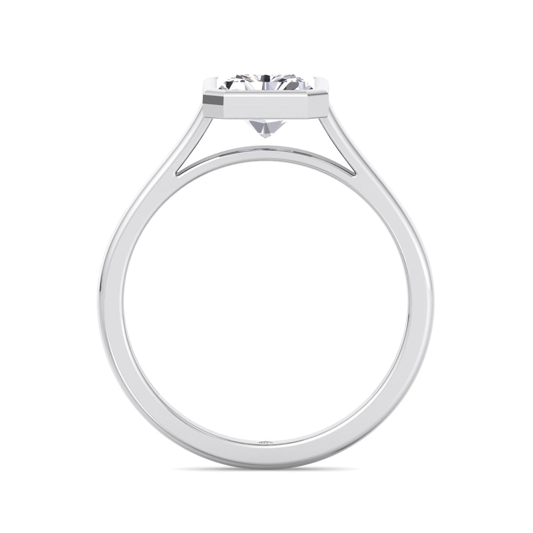 Radiant Cut Solitaire Engagement Ring Bezel Set