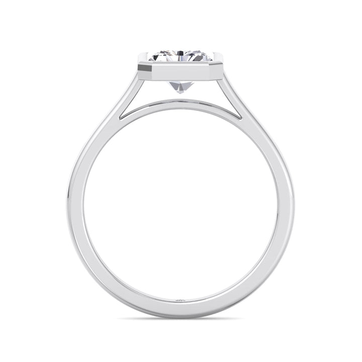 Radiant Cut Solitaire Engagement Ring Bezel Set