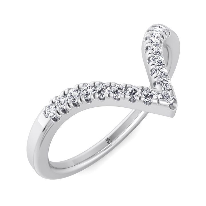 Matching Pave Wedding Band with Curve (0.06 CT)