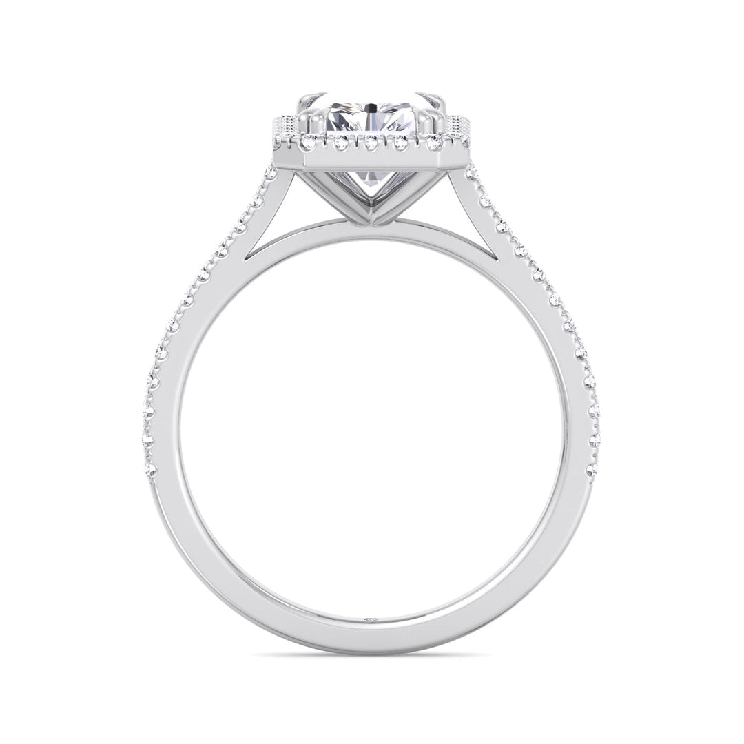 Radiant Cut Engagement Ring With Pavé Band