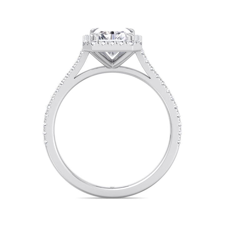 Radiant Cut Engagement Ring With Pavé Band