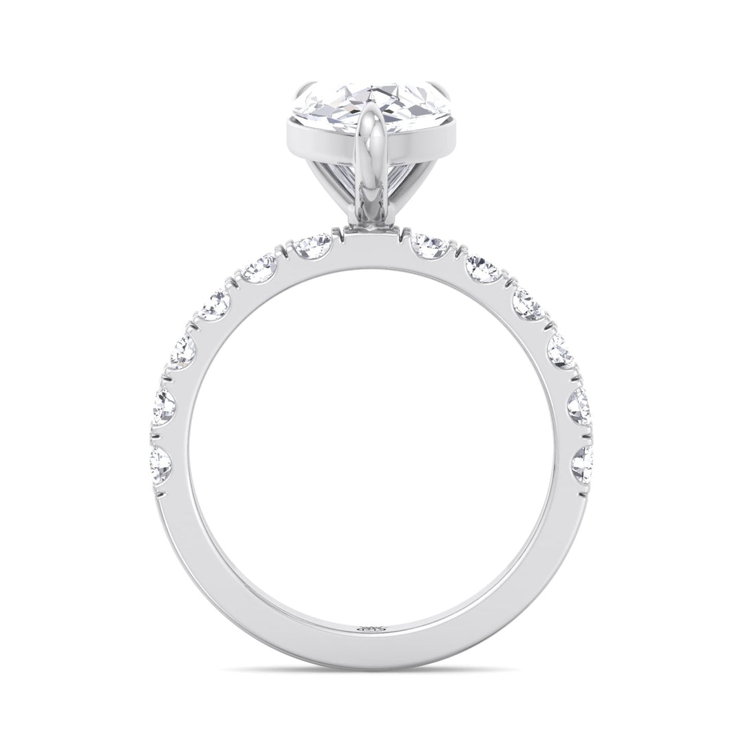 Pear Shape Ring with Sidestones