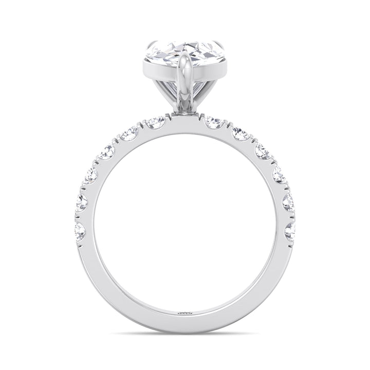 Pear Shape Ring with Sidestones