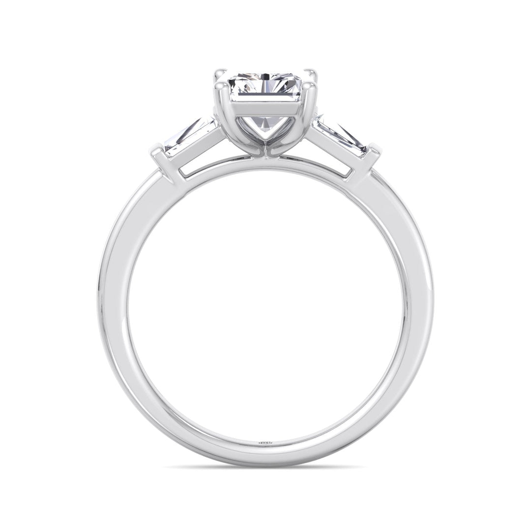 Radiant Cut Engagement Ring with Tapered Baguette Sidestones