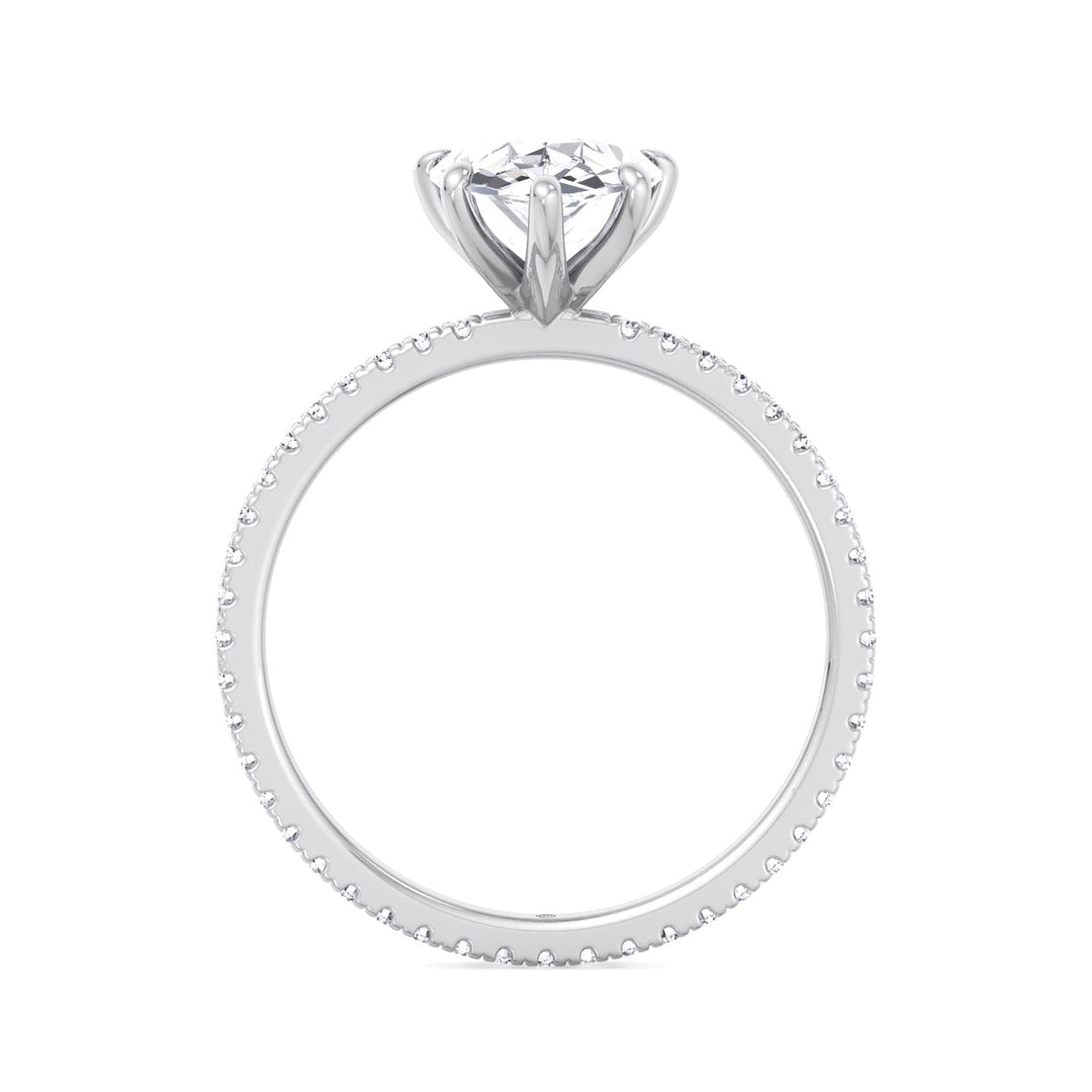 Pear Shape Engagement Ring with Round Side Stones