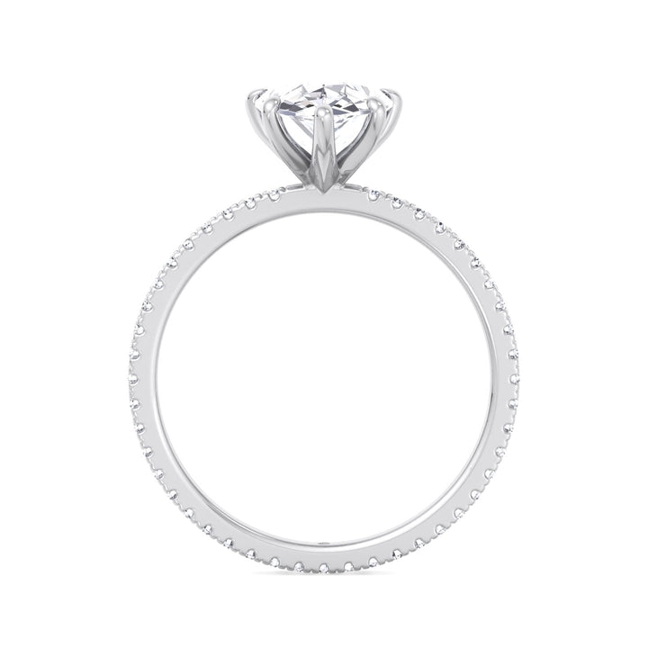 Pear Shape Engagement Ring with Round Side Stones