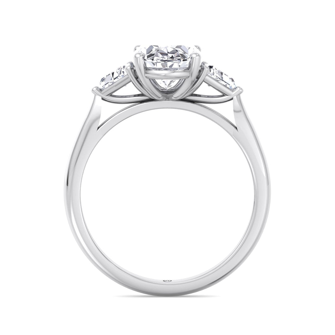 Oval Cut Engagement Ring with Sidestones