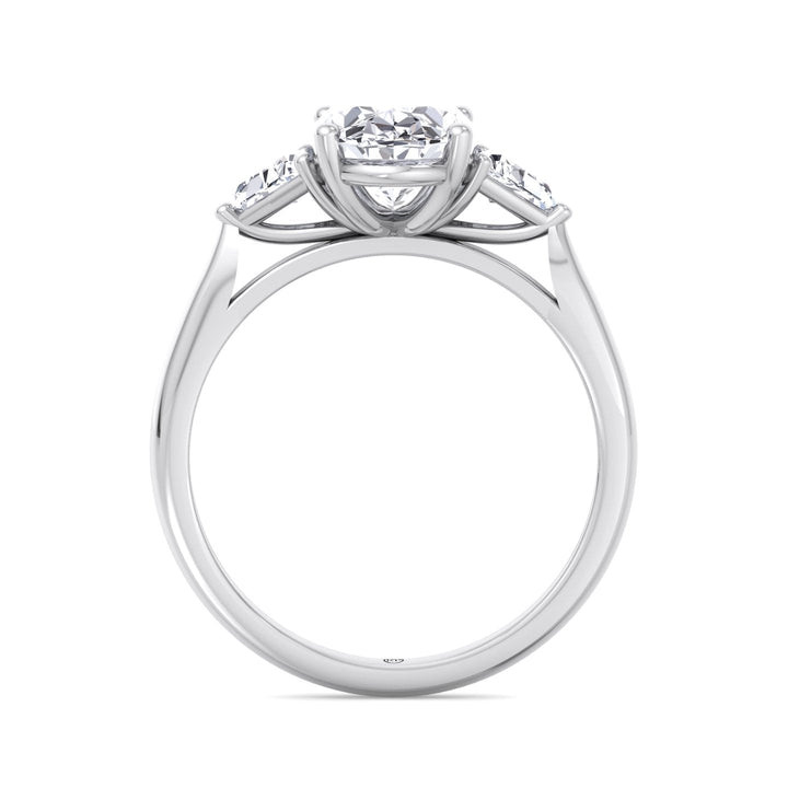 Oval Cut Engagement Ring with Sidestones