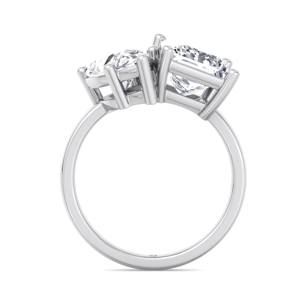 Pear &amp; Princess Cut Two Stone Engagement Ring