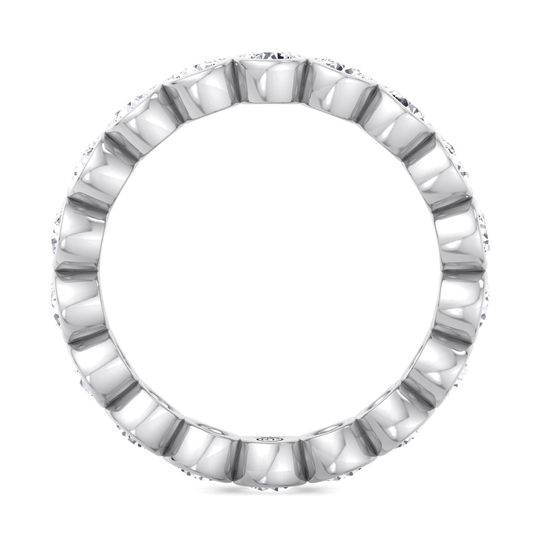 Round Cut Bezel Set Eternity Band