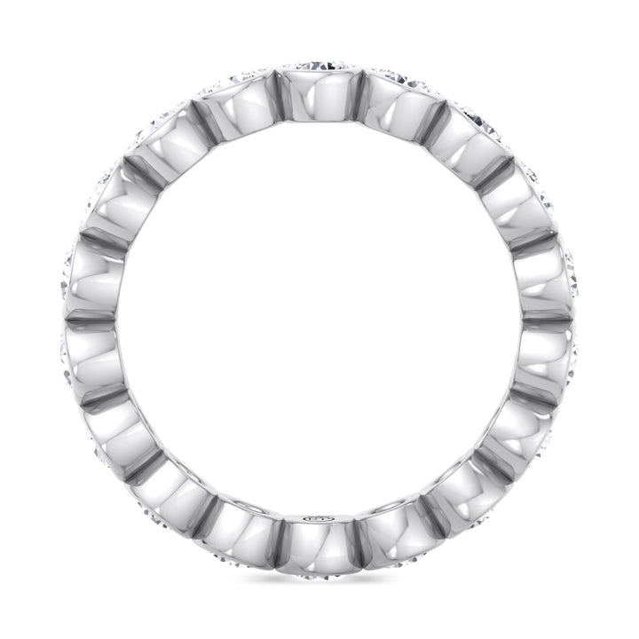 Round Cut Bezel Set Eternity Band