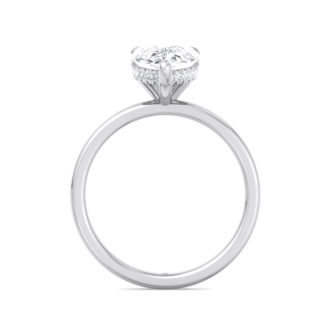 Pear Shape Engagement Ring with Hidden Halo