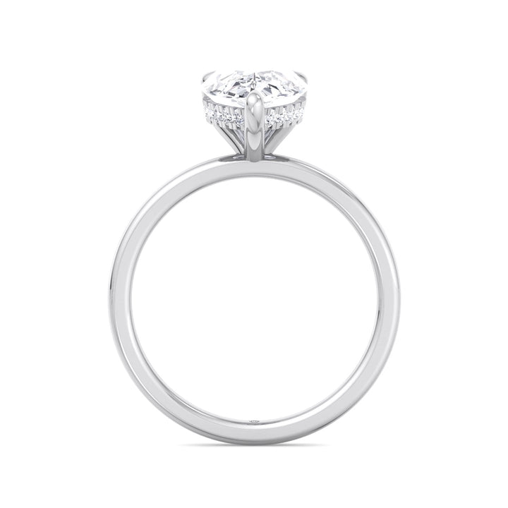 Pear Shape Engagement Ring with Hidden Halo