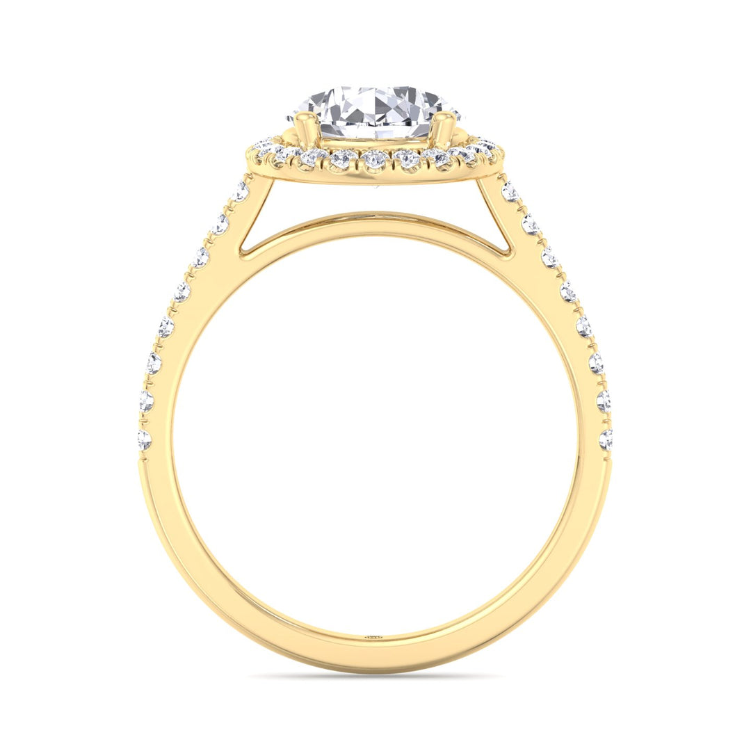 Pear Shape Halo   Engagement Ring with Sidestones