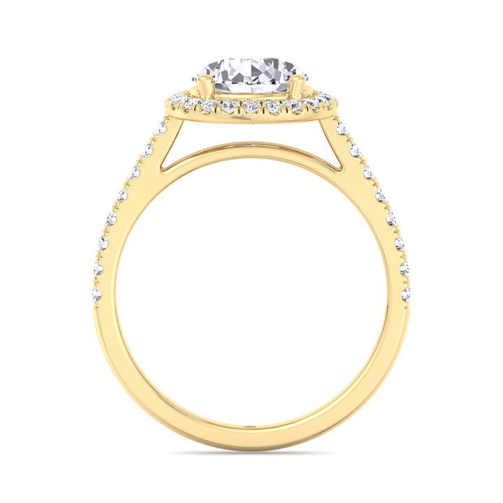 Pear Shape Halo   Engagement Ring with Sidestones