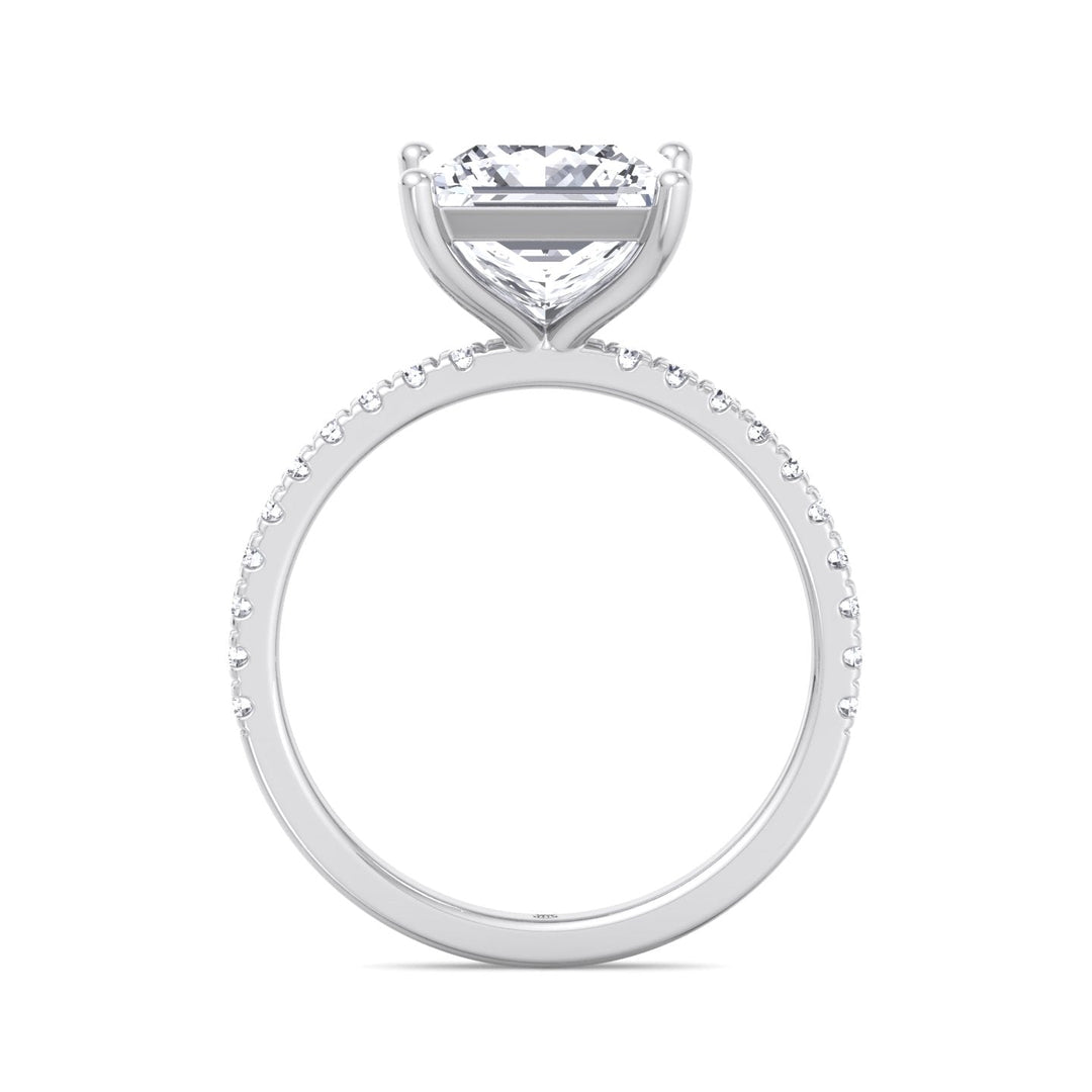 Princess Cut Engagement Ring With Pavé Band