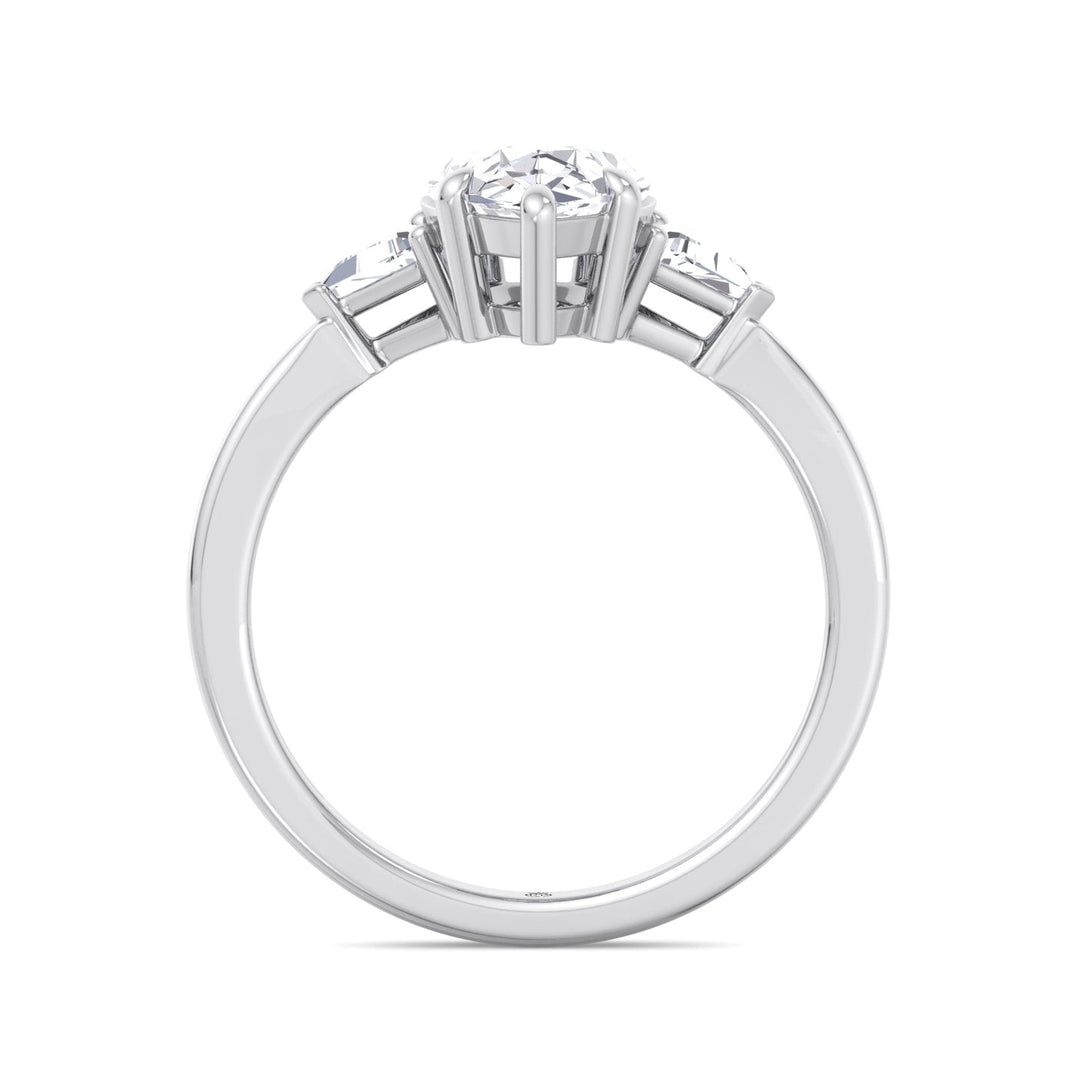 Pear Shape Engagement Ring with Tapered Side Stones