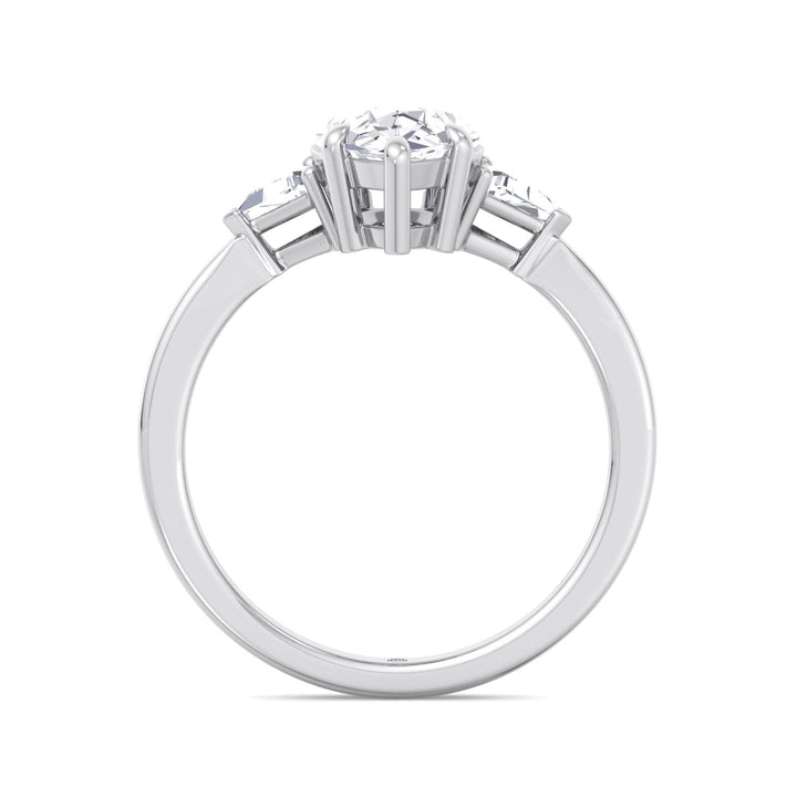 Pear Shape Engagement Ring with Tapered Side Stones