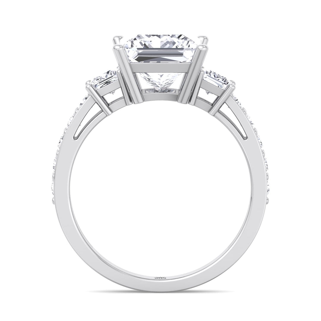 Princess Cut Engagement Ring with Sidestones